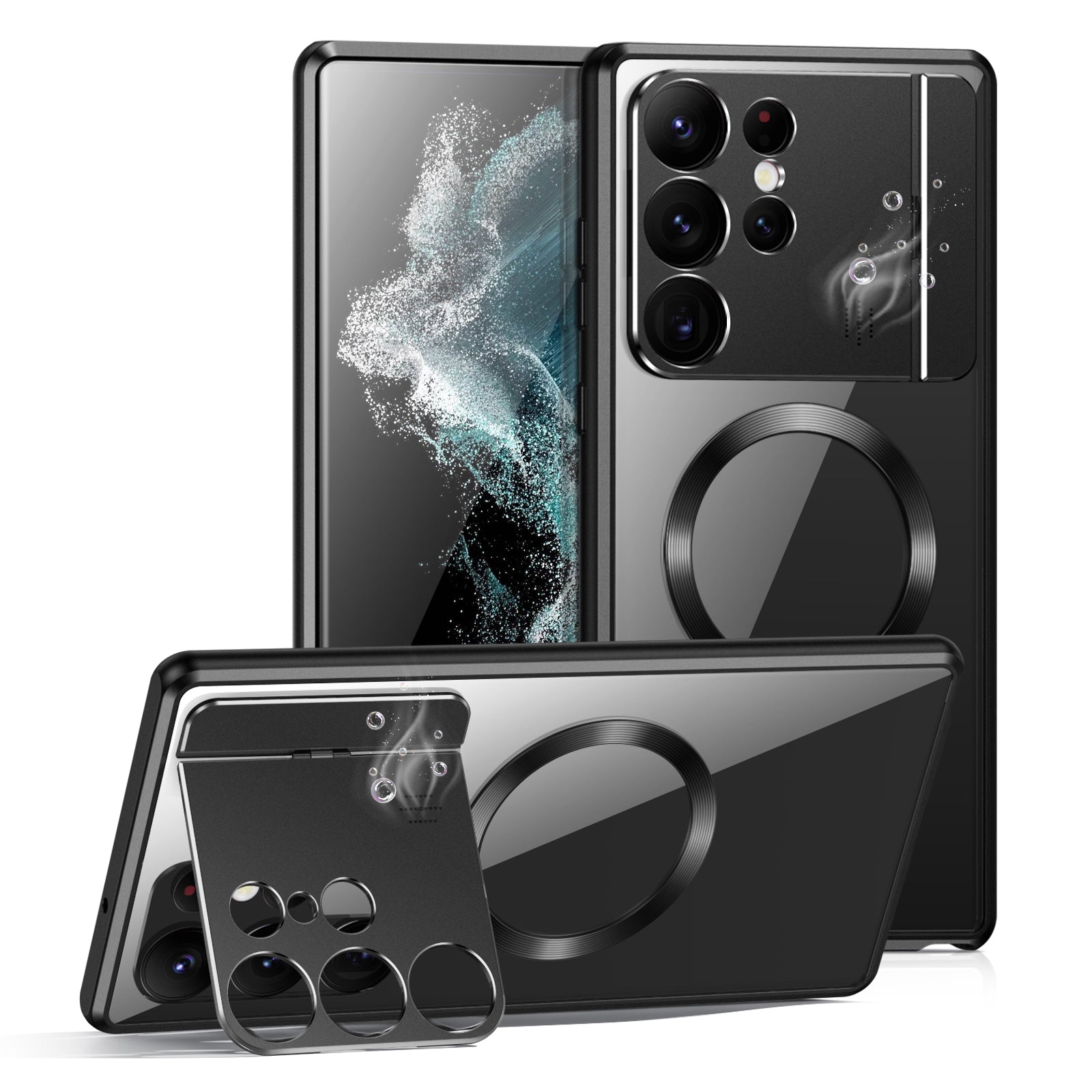 Aroma Design Alloy Acrylic Case for Samsung Galaxy S22 Ultra 5G Lens Guard Kickstand Phone Cover Compatible with MagSafe Aroma Design Alloy Acrylic Case for Samsung Galaxy S22 Ultra 5G Lens Guard Kickstand Phone Cover Compatible with MagSafe